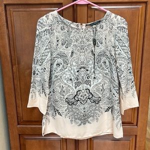 Rose and Olive print top